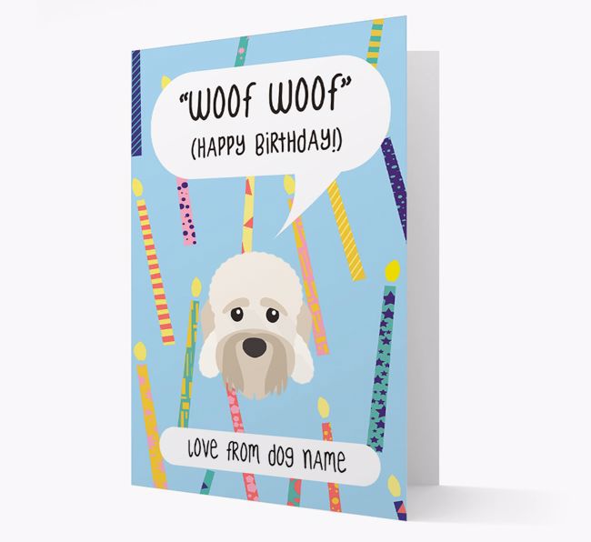 Personalised 'Woof Woof' Birthday Card with {breedFullName} Icon